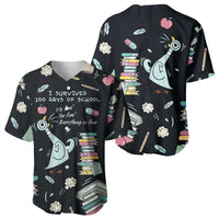 I Survived 100 Days of School Baseball Jersey Funny Pigeon 100th Day Teacher