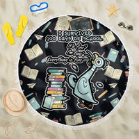 I Survived 100 Days of School Beach Blanket Funny Pigeon 100th Day Teacher