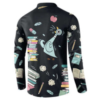 I Survived 100 Days of School Button Sweatshirt Funny Pigeon 100th Day Teacher
