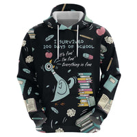 I Survived 100 Days of School Hoodie Funny Pigeon 100th Day Teacher