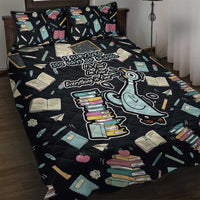 I Survived 100 Days of School Quilt Bed Set Funny Pigeon 100th Day Teacher