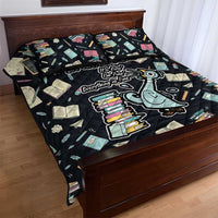I Survived 100 Days of School Quilt Bed Set Funny Pigeon 100th Day Teacher