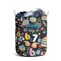 I Survived 100 Days of 67 Laundry Basket 100th Day of School Teachers Kids