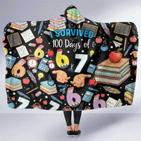 I Survived 100 Days of 67 Hooded Blanket 100th Day of School Teachers Kids