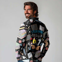 I Survived 100 Days of 67 Long Sleeve Polo Shirt 100th Day of School Teachers Kids