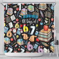 I Survived 100 Days of 67 Shower Curtain 100th Day of School Teachers Kids