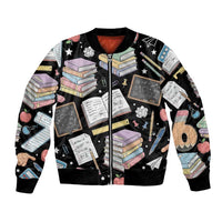 I Survived 100 Days of 67 Sleeve Zip Bomber Jacket 100th Day of School Teachers Kids