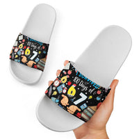 I Survived 100 Days of 67 Slide Sandals 100th Day of School Teachers Kids