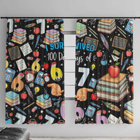 I Survived 100 Days of 67 Window Curtain 100th Day of School Teachers Kids