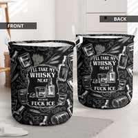 Whisky Neat Laundry Basket Vintage Bold Statement Design
