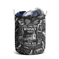 Whisky Neat Laundry Basket Vintage Bold Statement Design