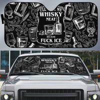 Whisky Neat Auto Sun Shade Vintage Bold Statement Design