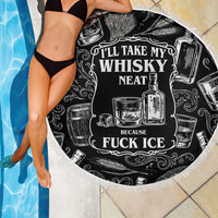Whisky Neat Beach Blanket Vintage Bold Statement Design
