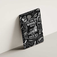Whisky Neat Canvas Wall Art Vintage Bold Statement Design