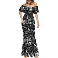 Whisky Neat Mermaid Dress Vintage Bold Statement Design