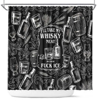 Whisky Neat Shower Curtain Vintage Bold Statement Design