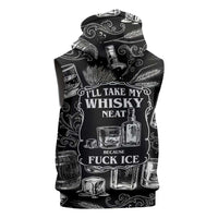 Whisky Neat Sleeveless Hoodie Vintage Bold Statement Design