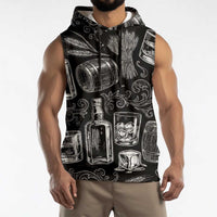 Whisky Neat Sleeveless Hoodie Vintage Bold Statement Design