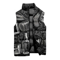 Whisky Neat Sleeveless Puffer Jacket Vintage Bold Statement Design