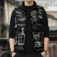 Whisky Neat Sleeveless Puffer Jacket Vintage Bold Statement Design
