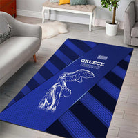 Greek Pride Area Rug with Ancient Sculpture and National Map Graphic