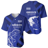 Greek Pride Baseball Jersey with Ancient Sculpture and National Map Graphic
