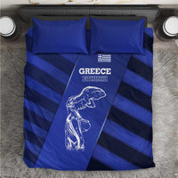Greek Pride Bedding Set with Ancient Sculpture and National Map Graphic