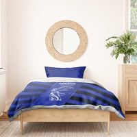 Greek Pride Bedding Set with Ancient Sculpture and National Map Graphic