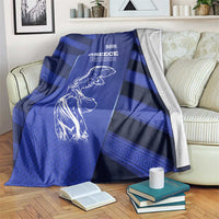 Greek Pride Blanket with Ancient Sculpture and National Map Graphic