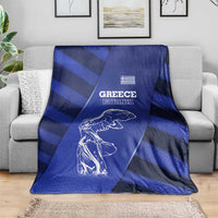Greek Pride Blanket with Ancient Sculpture and National Map Graphic