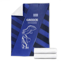 Greek Pride Blanket with Ancient Sculpture and National Map Graphic
