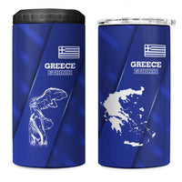 Greek Pride 4 in 1 Can Cooler Tumbler with Ancient Sculpture and National Map Graphic
