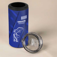 Greek Pride 4 in 1 Can Cooler Tumbler with Ancient Sculpture and National Map Graphic