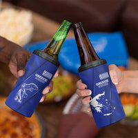 Greek Pride 4 in 1 Can Cooler Tumbler with Ancient Sculpture and National Map Graphic