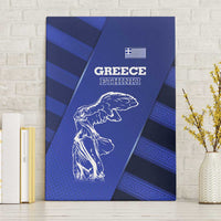 Greek Pride Canvas Wall Art with Ancient Sculpture and National Map Graphic