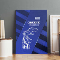 Greek Pride Canvas Wall Art with Ancient Sculpture and National Map Graphic