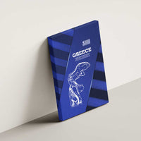 Greek Pride Canvas Wall Art with Ancient Sculpture and National Map Graphic
