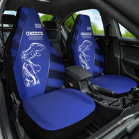 Greek Pride Car Seat Cover with Ancient Sculpture and National Map Graphic