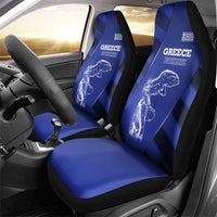 Greek Pride Car Seat Cover with Ancient Sculpture and National Map Graphic