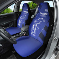 Greek Pride Car Seat Cover with Ancient Sculpture and National Map Graphic