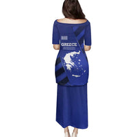 Greek Pride Family Matching Puletasi and Hawaiian Shirt with Ancient Sculpture and National Map Graphic