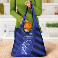 Greek Pride Grocery Bag with Ancient Sculpture and National Map Graphic