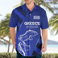 Greek Pride Hawaiian Shirt with Ancient Sculpture and National Map Graphic