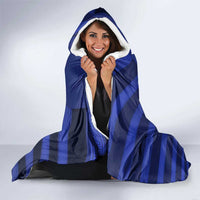 Greek Pride Hooded Blanket with Ancient Sculpture and National Map Graphic