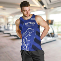 Greek Pride Men Tank Top with Ancient Sculpture and National Map Graphic