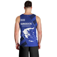 Greek Pride Men Tank Top with Ancient Sculpture and National Map Graphic