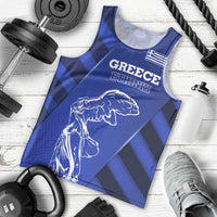 Greek Pride Men Tank Top with Ancient Sculpture and National Map Graphic