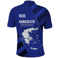 Greek Pride Polo Shirt with Ancient Sculpture and National Map Graphic