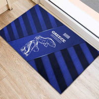 Greek Pride Rubber Doormat with Ancient Sculpture and National Map Graphic