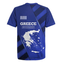 Greek Pride Rugby Jersey with Ancient Sculpture and National Map Graphic